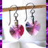 Pink Fuchsia Crystal Titanium Drop Earrings