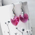Pink Fuchsia Crystal Titanium Drop Earrings