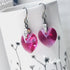 Pink Fuchsia Crystal Titanium Drop Earrings