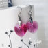 Pink Fuchsia Crystal Titanium Drop Earrings