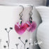 Pink Fuchsia Crystal Titanium Drop Earrings