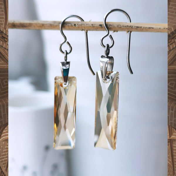 Golden Shadow Crystal Titanium Long Drops
