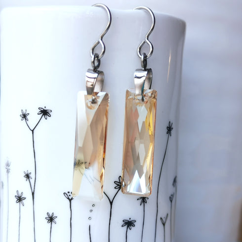 Golden Shadow Crystal Titanium Long Drops