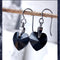 Jet Black Crystal Titanium Drop Earrings