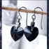 Jet Black Crystal Titanium Drop Earrings