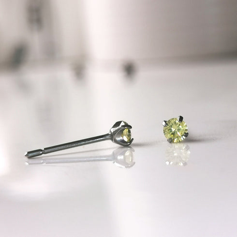 Light Yellow Cubic Zirconia Titanium Earrings