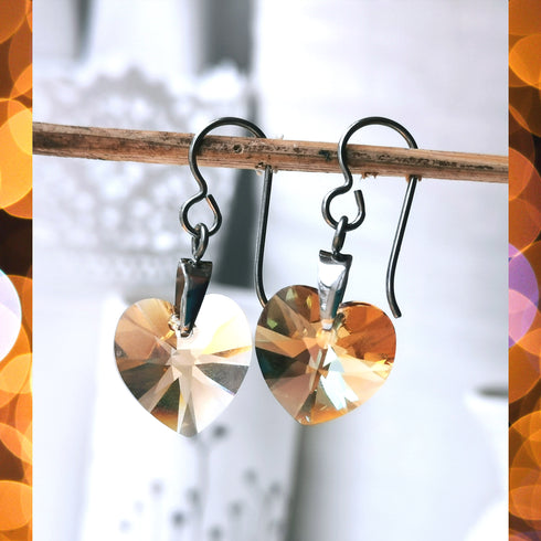 Light Colorado Topaz Crystal Titanium Drop Earrings