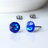 Majestic Cobalt Blue Crystal Titanium Earrings, 6.5mm