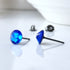 Majestic Cobalt Blue Crystal Titanium Earrings, 6.5mm