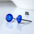 Majestic Cobalt Blue Crystal Titanium Earrings, 6.5mm