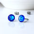 Majestic Cobalt Blue Crystal Titanium Earrings, 6.5mm