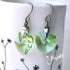Peridot Green Crystal Titanium Drop Earrings