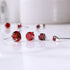 Red Cubic Zirconia Titanium Earrings