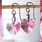Rose Pink Crystal Titanium Drop Earrings