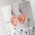 Rose Peach Crystal Titanium Drop Earrings