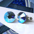 Sapphire Blue AB Crystal Titanium Earrings, 6.5mm