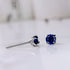 Sapphire Blue Cubic Zirconia Titanium Earrings
