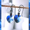 Sapphire Blue Crystal Titanium Drop Earrings