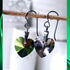 Scarabaeus Green Crystal Titanium Drop Earrings