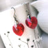 Scarlet Red Crystal Titanium Drop Earrings