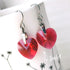 Scarlet Red Crystal Titanium Drop Earrings