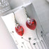 Scarlet Red Crystal Titanium Drop Earrings