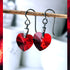 Siam Red Crystal Titanium Drop Earrings