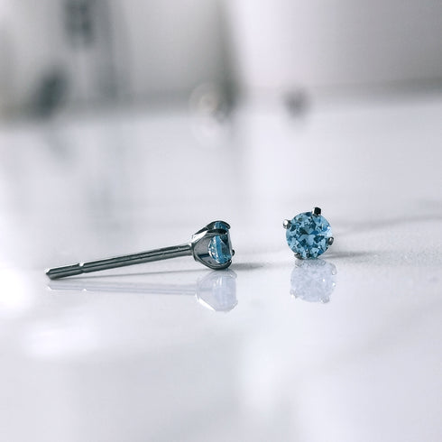 Sky Blue Cubic Zirconia Titanium Earrings