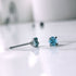 Sky Blue Cubic Zirconia Titanium Earrings