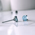 Sky Blue Cubic Zirconia Titanium Earrings