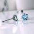 Sky Blue Cubic Zirconia Titanium Earrings
