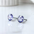 Tanzanite Blue Crystal Titanium Earrings, 6.5mm