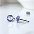 Tanzanite Blue Crystal Titanium Earrings, 6.5mm