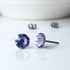 Tanzanite Blue Crystal Titanium Earrings, 6.5mm