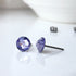 Tanzanite Blue Crystal Titanium Earrings, 6.5mm