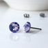 Tanzanite Blue Crystal Titanium Earrings, 6.5mm