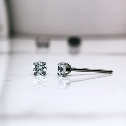 Clear Cubic Zirconia Titanium Earrings